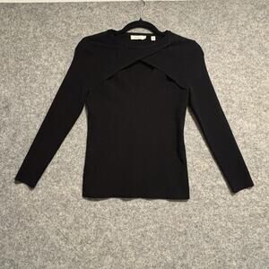 ALC Sweater Womens Size Small Black Cutout Long Sleeve Knit Pullover Top